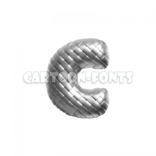 stainless letter C - Lower-case 3d font - Cartoon fonts - High quality 3d letters and signs illustrations