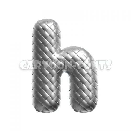 Metal scale character H - Lowercase 3d font - Cartoon fonts - High quality 3d letters and signs illustrations
