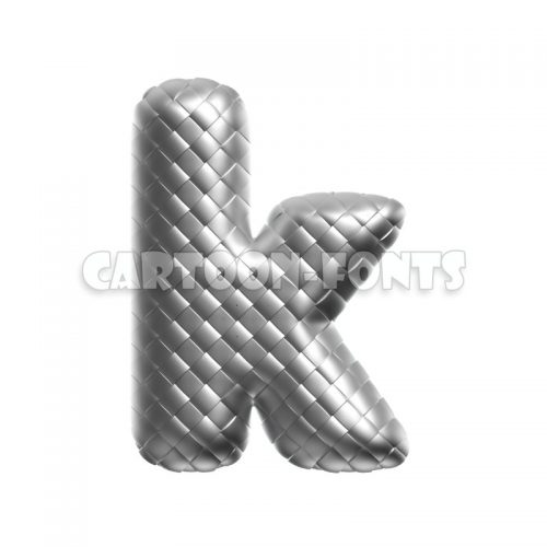 silver font K - Minuscule 3d character - Cartoon fonts - High quality 3d letters and signs illustrations