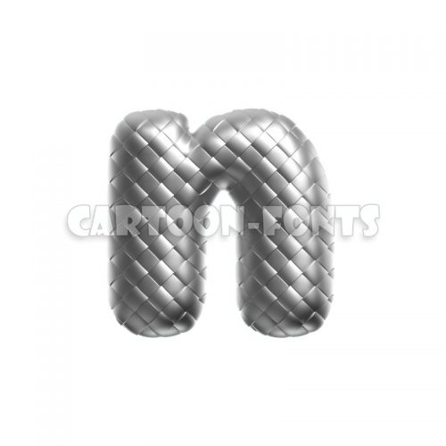 steel character N - Minuscule 3d letter - Cartoon fonts - High quality 3d letters and signs illustrations