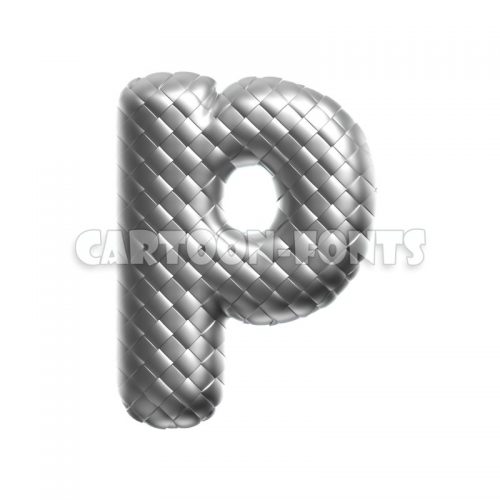 Metal scale letter P - Lower-case 3d character - Cartoon fonts - High quality 3d letters and signs illustrations