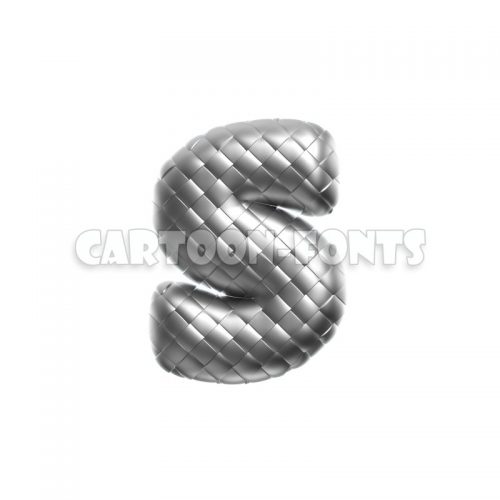 Metal scale character S - Small 3d letter - Cartoon fonts - High quality 3d letters and signs illustrations