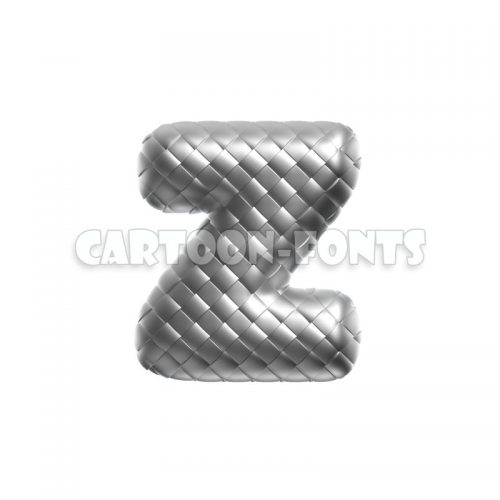 stainless letter Z - lowercase 3d character - Cartoon fonts - High quality 3d letters and signs illustrations