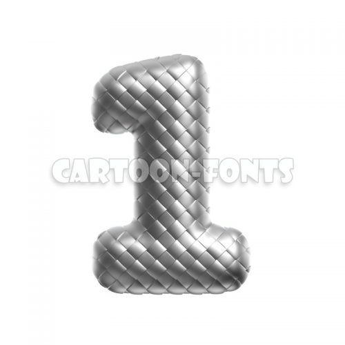 silver numeral 1 - 3d digit - Cartoon fonts - High quality 3d letters and signs illustrations