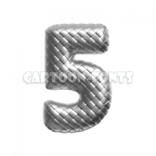 Metal scale numeral 5 - 3d digit - Cartoon fonts - High quality 3d letters and signs illustrations