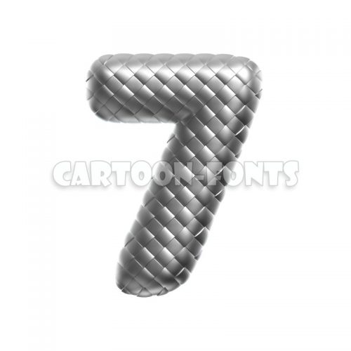 stainless numeral 7 - 3d digit - Cartoon fonts - High quality 3d letters and signs illustrations