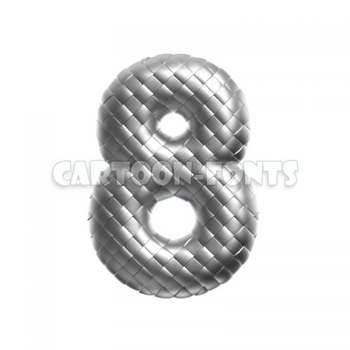 stainless numeral 8 - 3d number - Cartoon fonts - High quality 3d letters and signs illustrations