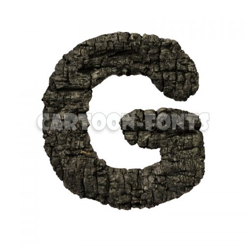 charcoal letter G - Uppercase 3d character - Cartoon fonts - High quality 3d letters and signs illustrations