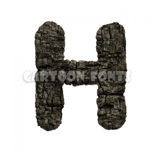 charcoal font H - Capital 3d letter - Cartoon fonts - High quality 3d letters and signs illustrations