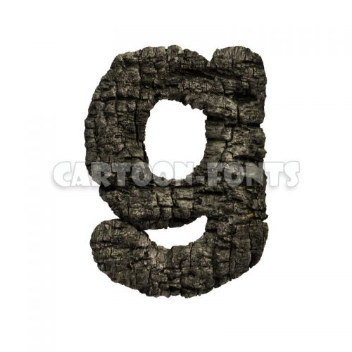 charcoal letter G - Minuscule 3d font - Cartoon fonts - High quality 3d letters and signs illustrations