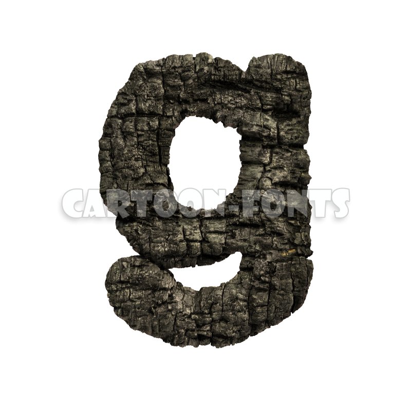charcoal letter G - Minuscule 3d font - Cartoon fonts - High quality 3d letters and signs illustrations
