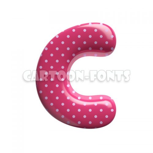 pink retro character C - Uppercase 3d font - Cartoon fonts - High quality 3d letters and signs illustrations