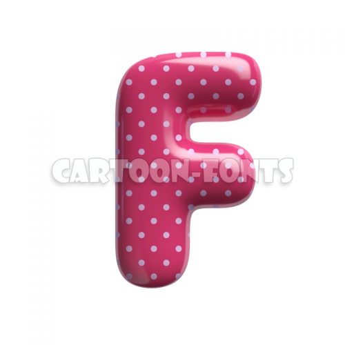 pink retro character F - Large 3d letter - Cartoon fonts - High quality 3d letters and signs illustrations