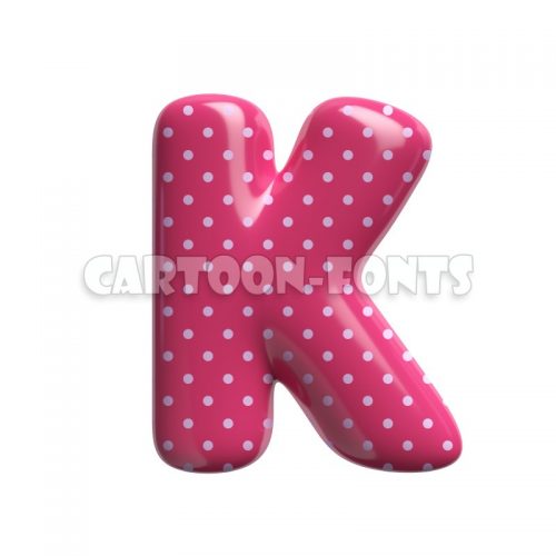 pink retro character K - Uppercase 3d letter - Cartoon fonts - High quality 3d letters and signs illustrations