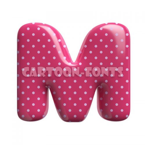 Polka dot font M - large 3d character - Cartoon fonts - High quality 3d letters and signs illustrations