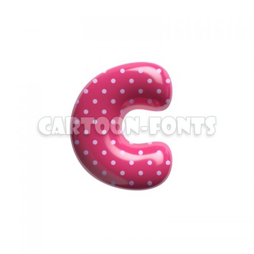 Pink dotted letter C - Lower-case 3d font - Cartoon fonts - High quality 3d letters and signs illustrations