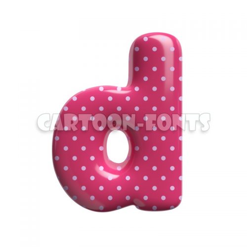 Polka dot character D - Lower-case 3d letter - Cartoon fonts - High quality 3d letters and signs illustrations