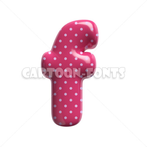 pink retro character F - Lower-case 3d letter - Cartoon fonts - High quality 3d letters and signs illustrations