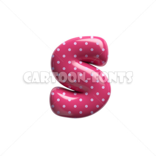 Polka dot character S - Small 3d letter - Cartoon fonts - High quality 3d letters and signs illustrations