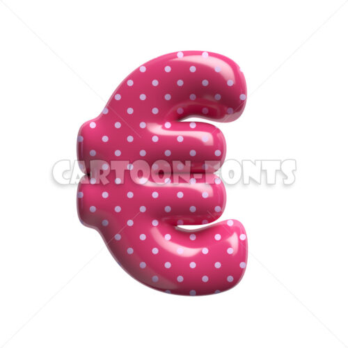 Polka dot euro Money - 3d Money symbol - Cartoon fonts - High quality 3d letters and signs illustrations