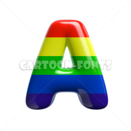 colored font A - Large 3d letter - Cartoon fonts - High quality 3d letters and signs illustrations