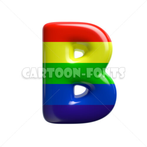 rainbow character B - Uppercase 3d letter - Cartoon fonts - High quality 3d letters and signs illustrations