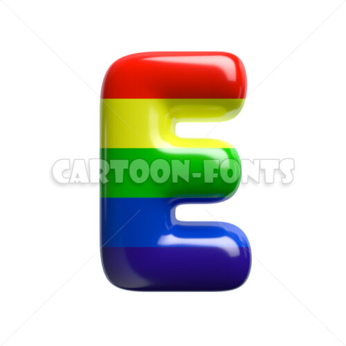 rainbow font E - Uppercase 3d character - Cartoon fonts - High quality 3d letters and signs illustrations