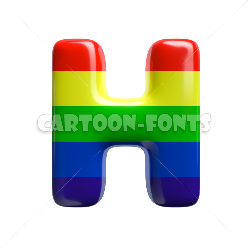 colored font H | 3d Capital character against white background