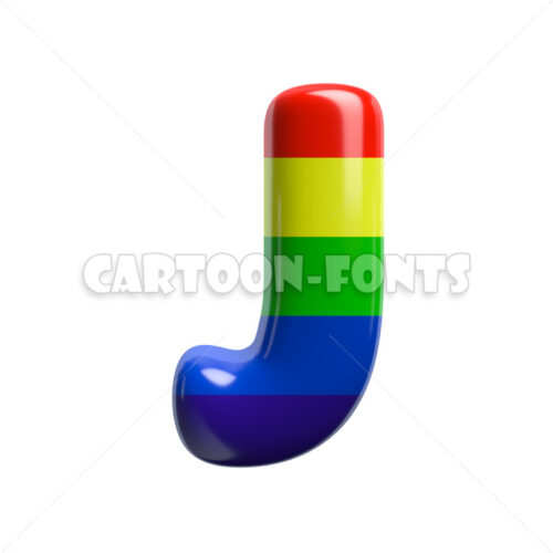 rainbow letter J - capital 3d font - Cartoon fonts - High quality 3d letters and signs illustrations