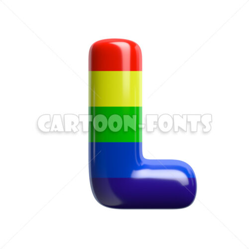 rainbow letter L - Upper-case 3d font - Cartoon fonts - High quality 3d letters and signs illustrations
