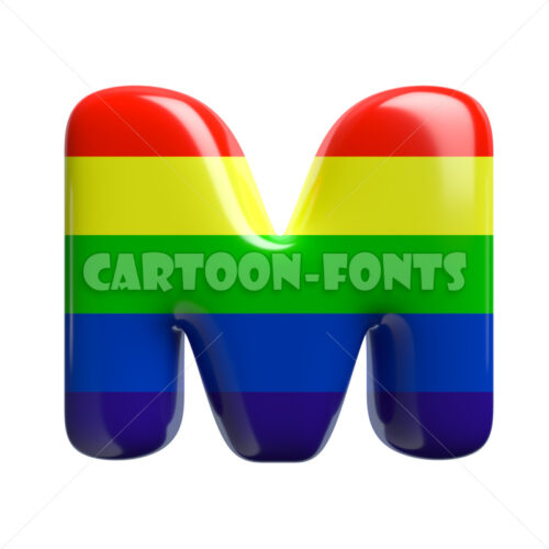 rainbow font M - large 3d character - Cartoon fonts - High quality 3d letters and signs illustrations