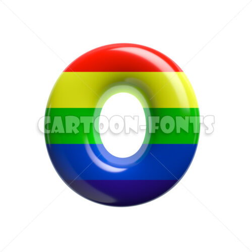 rainbow character O - Upper-case 3d letter - Cartoon fonts - High quality 3d letters and signs illustrations