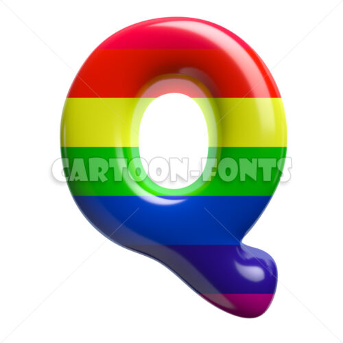 multi-colored letter Q - capital 3d font - Cartoon fonts - High quality 3d letters and signs illustrations