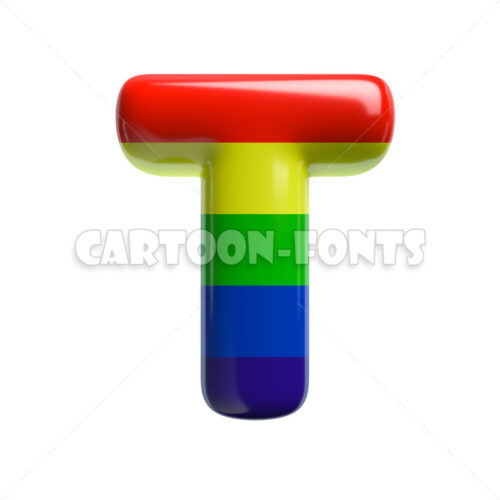 rainbow font T - large 3d character - Cartoon fonts - High quality 3d letters and signs illustrations