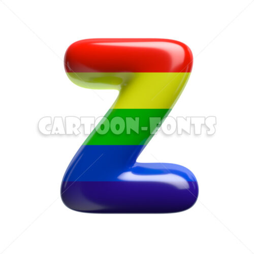 multi-colored character Z - large 3d letter - Cartoon fonts - High quality 3d letters and signs illustrations
