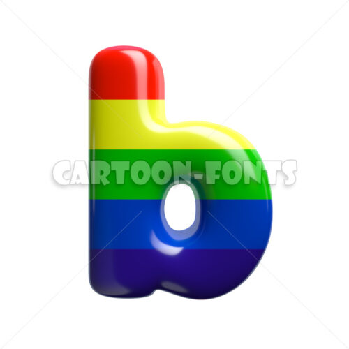 multi-colored font B - lowercase 3d character - Cartoon fonts - High quality 3d letters and signs illustrations