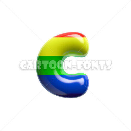 multi-colored letter C - Lower-case 3d font - Cartoon fonts - High quality 3d letters and signs illustrations