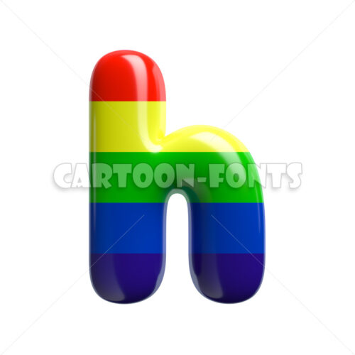 rainbow character H - Lowercase 3d font - Cartoon fonts - High quality 3d letters and signs illustrations