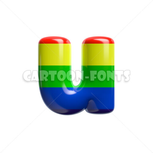 multi-colored font U - lowercase 3d character - Cartoon fonts - High quality 3d letters and signs illustrations