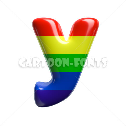 rainbow font Y - Minuscule 3d character - Cartoon fonts - High quality 3d letters and signs illustrations