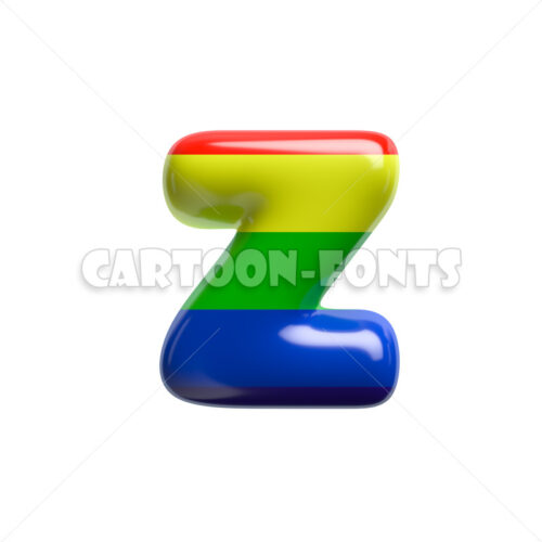 multi-colored letter Z - lowercase 3d character - Cartoon fonts - High quality 3d letters and signs illustrations