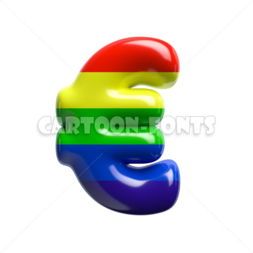 rainbow euro Money - 3d Money symbol - Cartoon fonts - High quality 3d letters and signs illustrations