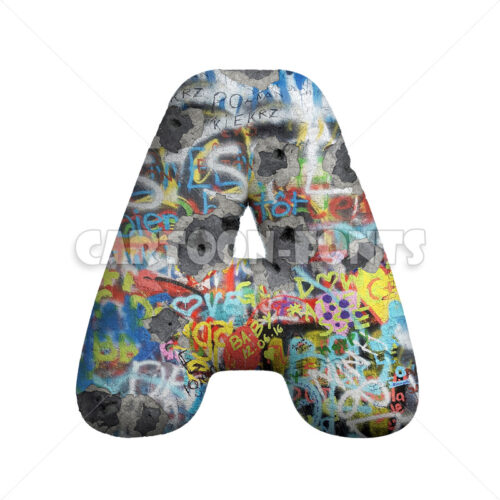 urban font A - Large 3d letter - Cartoon fonts - High quality 3d letters and signs illustrations