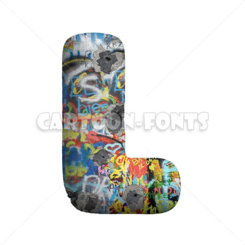 Graffiti letter L - Upper-case 3d font - Cartoon fonts - High quality 3d letters and signs illustrations