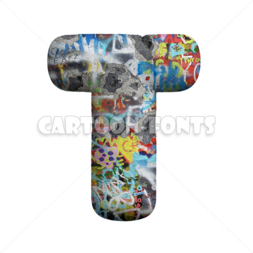 street art font T - large 3d character - Cartoon fonts - High quality 3d letters and signs illustrations