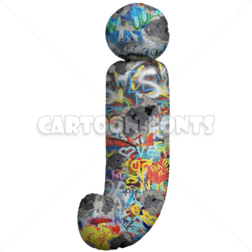 urban letter J - small 3d character - Cartoon fonts - High quality 3d letters and signs illustrations